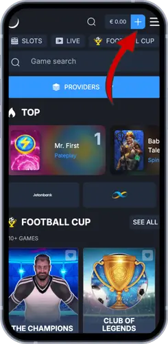 Monixbet account overzicht met navigatie naar providers en spellen